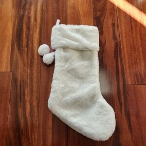 Winter White Faux Fur Christmas Stocking